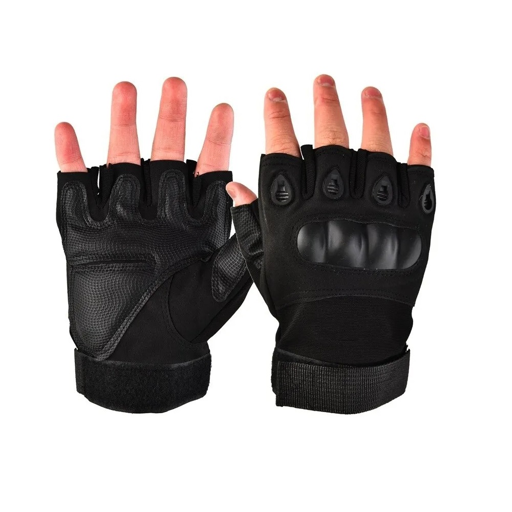 GUANTES TÁCTICOS DE MEDIO DEDO PARA HOMBRE  VERDE M - 1