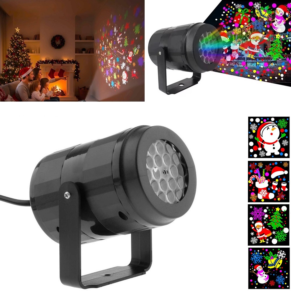 FOCO PROYECTOR NAVIDENO CON MOTIVOS DE NAVIDAD LUCES COLORIDO - 1