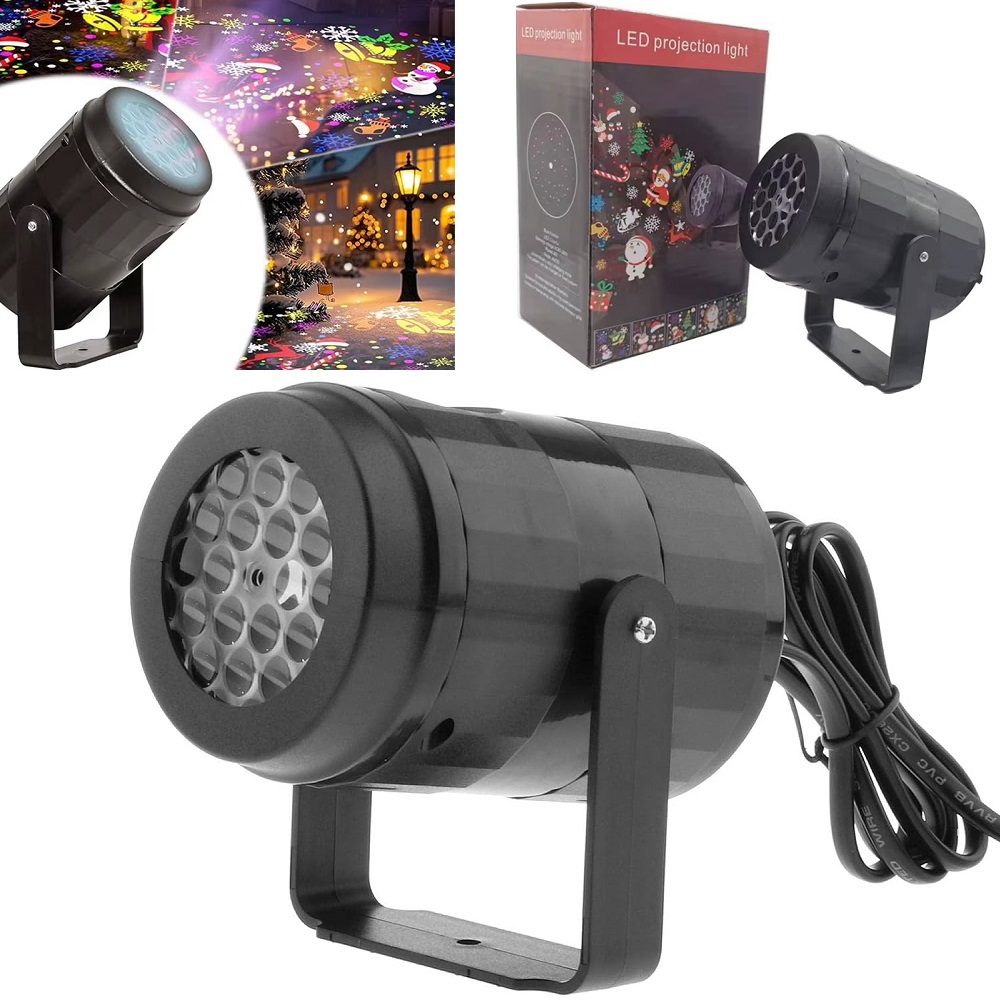 FOCO PROYECTOR NAVIDENO CON MOTIVOS DE NAVIDAD LUCES COLORIDO - 4