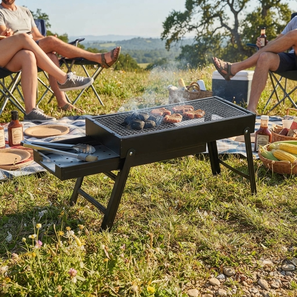 PARRILLA PORTÁTIL PLEGABLE MODELO DESKTOP BBQ - 4