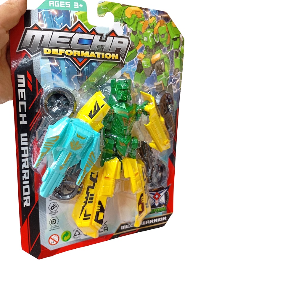 SET DE 2 JUGUETES TRANSFORMER ROBOT VEHICULO VERDE - 2
