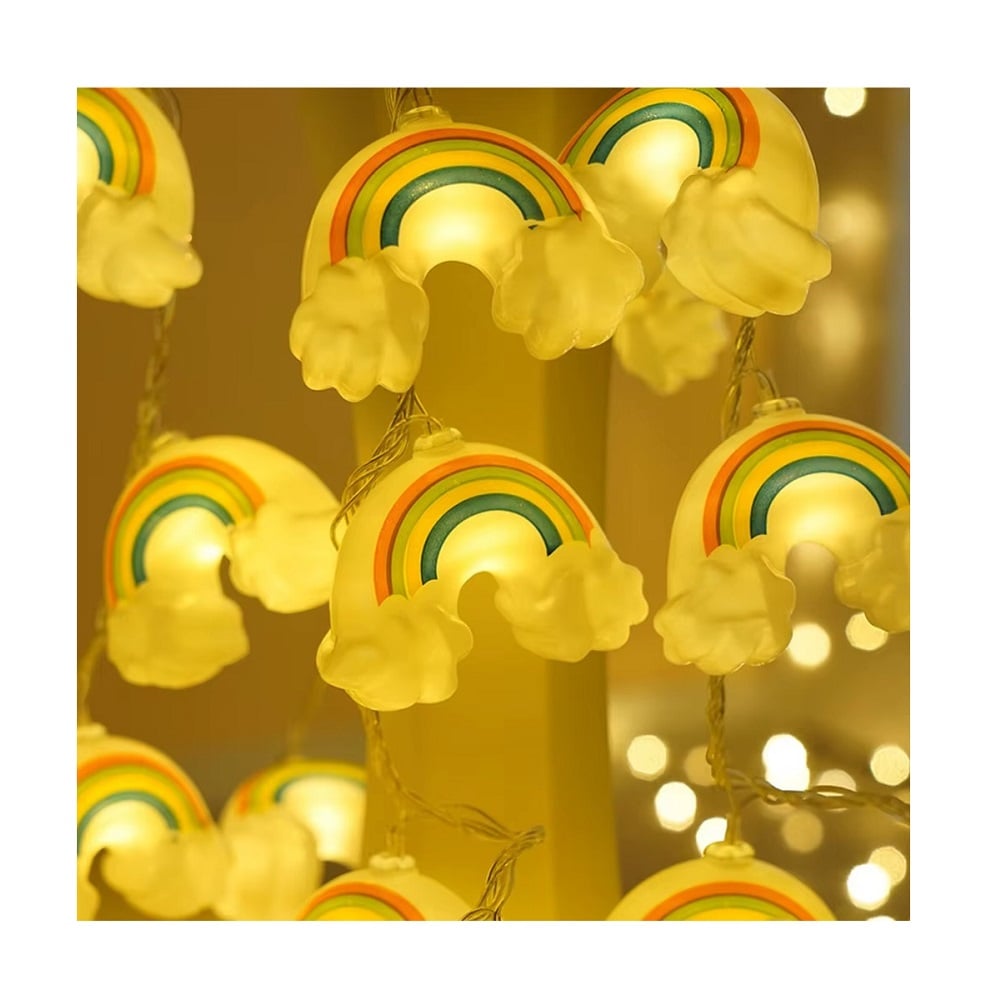 2 TIRAS DE LUCES LED 10 FOCOS ARCOIRIS AMBAR 4 MTS - 1