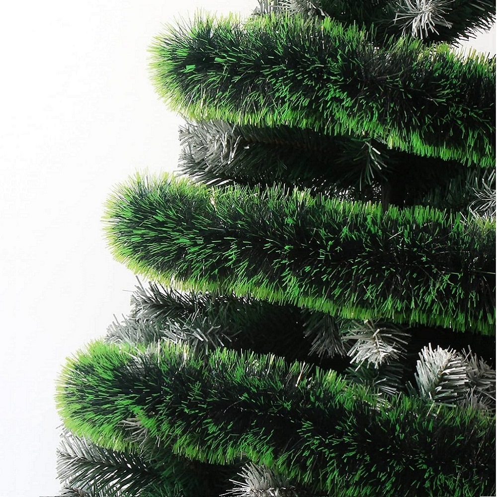 SET DE 6 GUIRNALDAS NAVIDEÑAS 270CM X 9CM ADORNOS PARA ARBOL DE NAVIDAD JASPEADO - 2