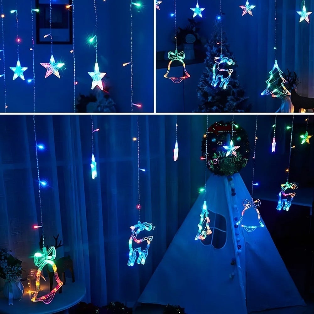 CASCADA DE LUCES LED MULTICOLOR RENOS 3MTS - 4