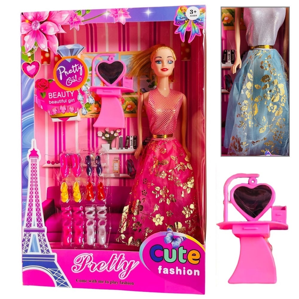 SET DE 2 MUNECAS DE SILICONA CON 6 PARES DE ZAPATOS Y ACCESORIOS - 1