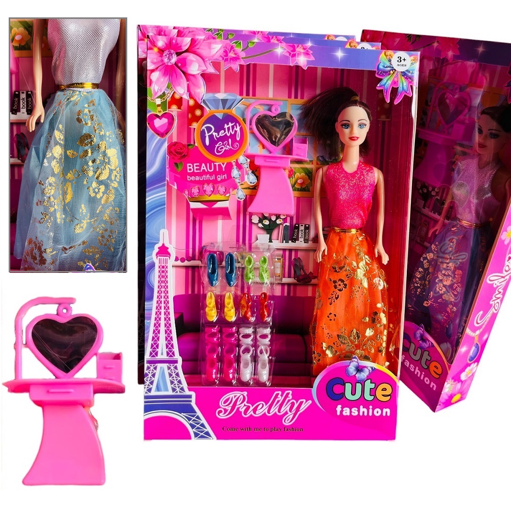 SET DE 2 MUNECAS DE SILICONA CON 6 PARES DE ZAPATOS Y ACCESORIOS - 2