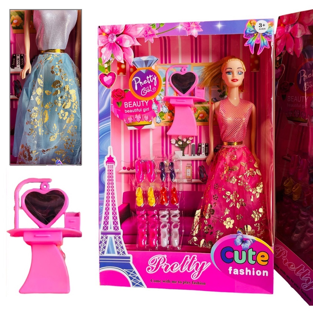 SET DE 2 MUNECAS DE SILICONA CON 6 PARES DE ZAPATOS Y ACCESORIOS - 3