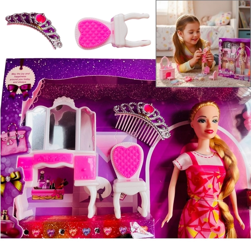 SET DE UNA MUNECA DE SILICONA CON TRENZA Y ACCESORIOS - 2