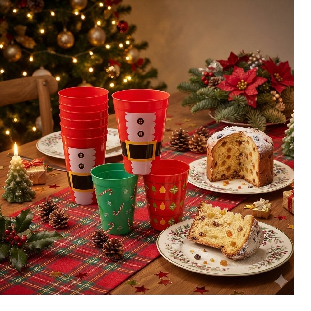 SET DE 12 VASOS NAVIDEÑOS CHOCOLATADA 350ML - 5