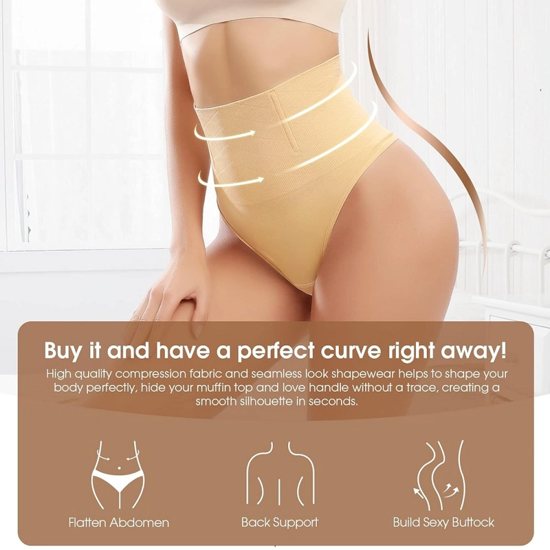 CALZON FAJA CINTURA ALTA MICROFIBRA LEVANTA GLUTEOS BEIGE XL - 2