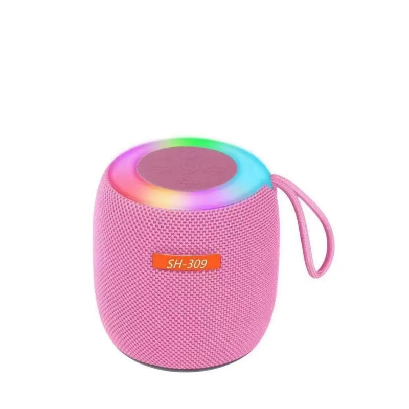 MINI PARLANTE PORTATIL SH-309 CON BLUETOOTH CON LUZ LED TURQUESA - 1