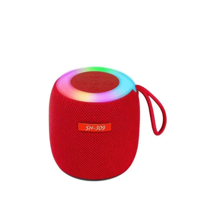MINI PARLANTE PORTATIL SH-309 CON BLUETOOTH CON LUZ LED TURQUESA - 1