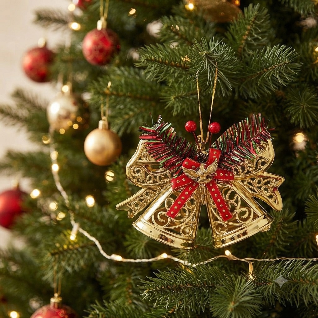 SETD E 5 CAMPANAS COLGANTES NAVIDEÑAS ADORNOS DE NAVIDAD - 4