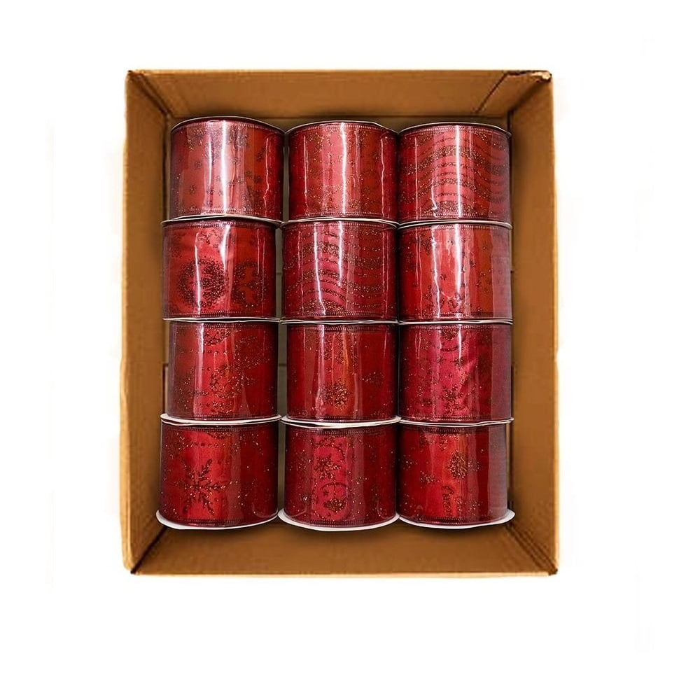 SET DE 3 CINTA DECORATIVA NAVIDEÑA CINTA PARA LAZOS O MOÑOS RLOJO - 5