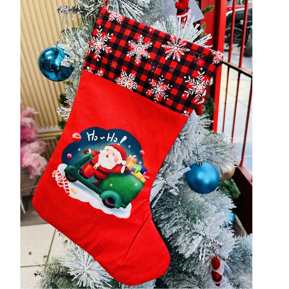 SET DE 3 CALCETIN NAVIDEÑO BOTAS 36CM PARA COLGAR EN LA CHIMENEA O ENTRADA - 2