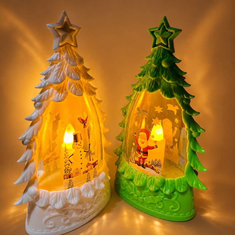 SET DE 5 FAROLITOS NAVIDEÑOS ARBOLITOS CON ESTRELLA COLGANTES CON LUCES - 1