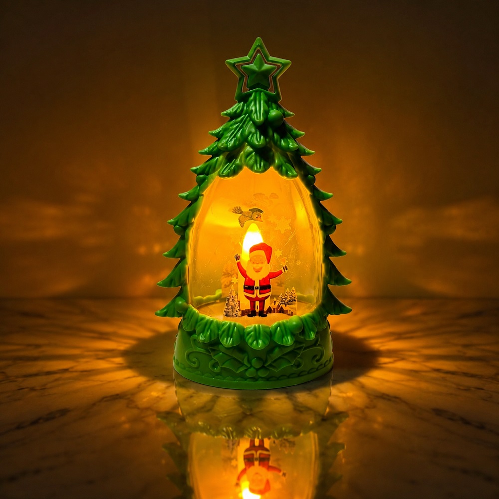 SET DE 5 FAROLITOS NAVIDEÑOS ARBOLITOS CON ESTRELLA COLGANTES CON LUCES - 3