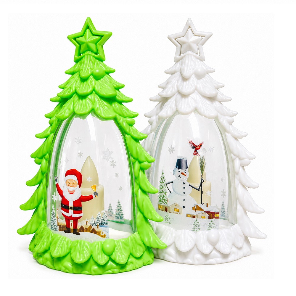 SET DE 5 FAROLITOS NAVIDEÑOS ARBOLITOS CON ESTRELLA COLGANTES CON LUCES - 4