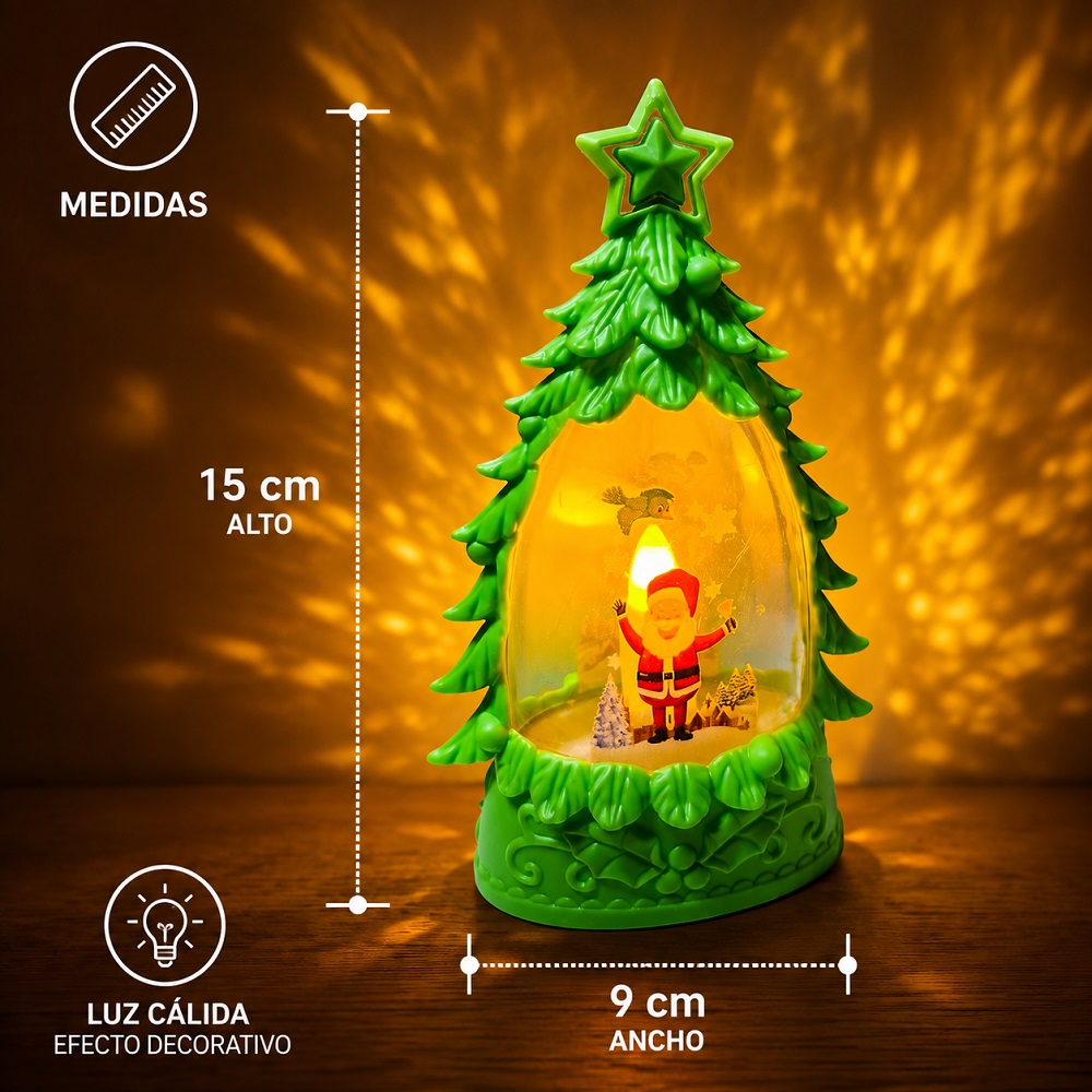 SET DE 5 FAROLITOS NAVIDEÑOS ARBOLITOS CON ESTRELLA COLGANTES CON LUCES - 5