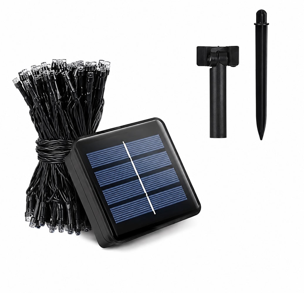 TIRA DE LUCES LED SOLARES 20 METROS 200L AMBAR - 6