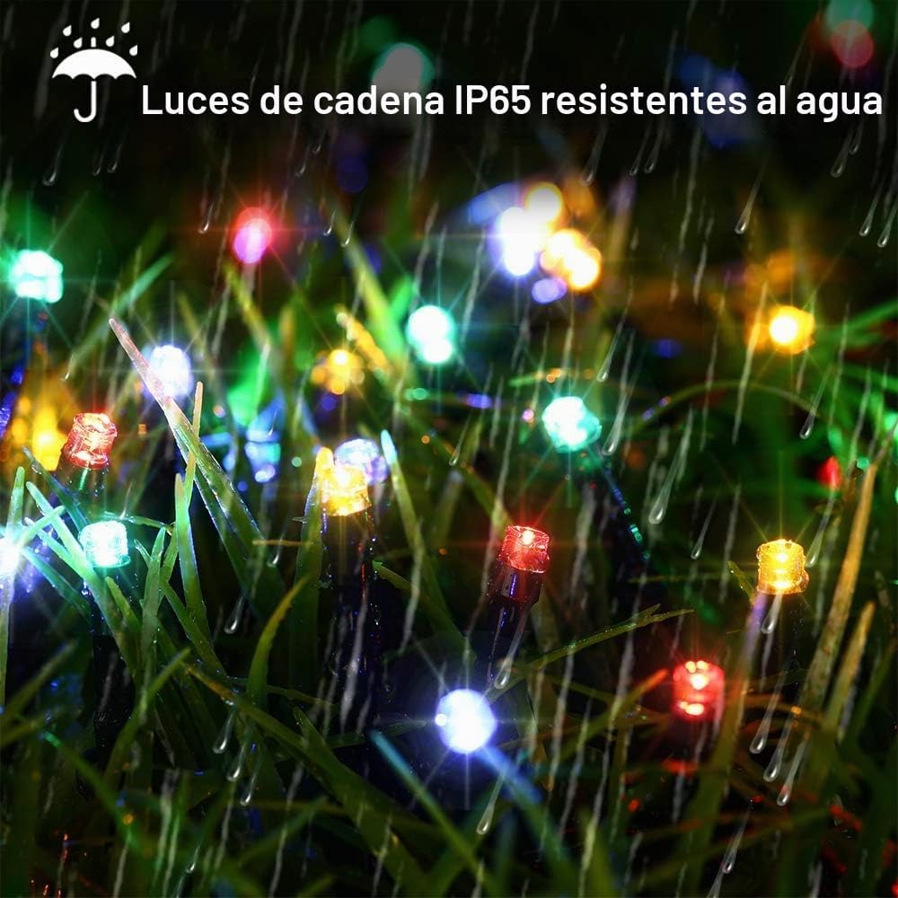 TIRA DE LUCES LED SOLARES 30 METROS 300L MULTICOLOR - 4