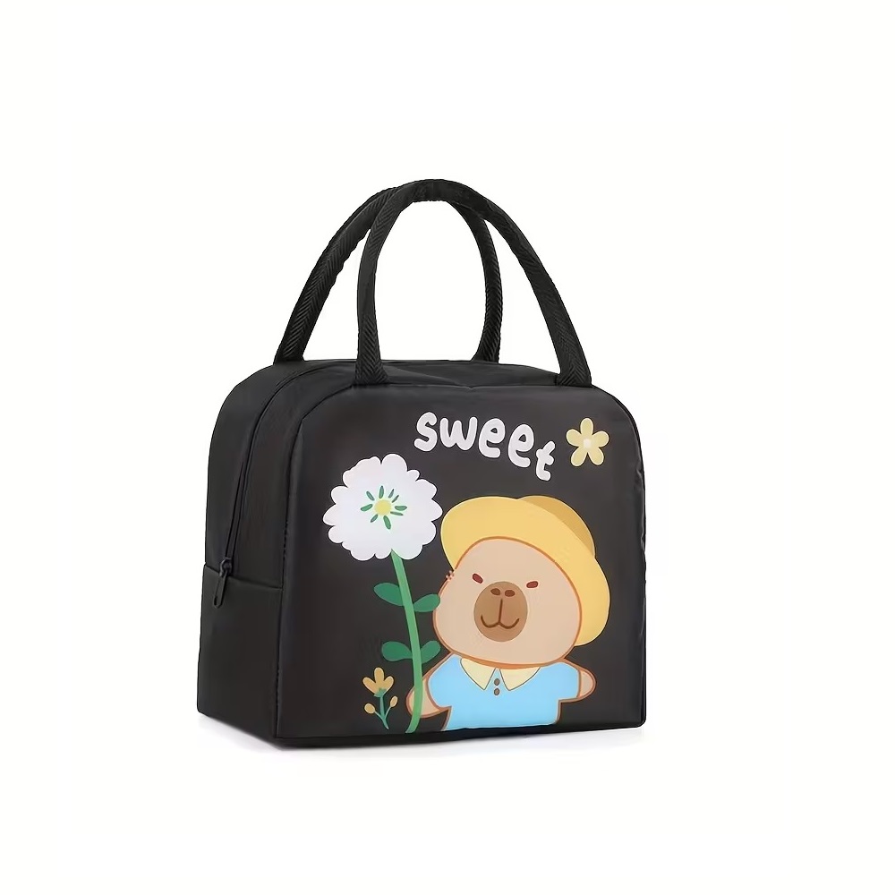 SET DE 2 LONCHERA TERMICA BOLSO  PORTATIL DE MANO - NEGRO - 1