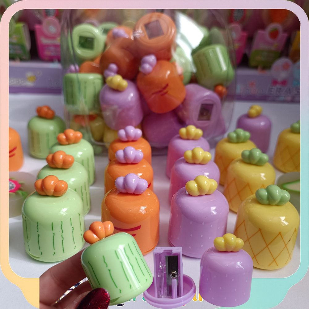 SACAPUNTAS DE LAPICES TAJADORES DISEÑO DE FRUTAS - SET DE 6 - 1