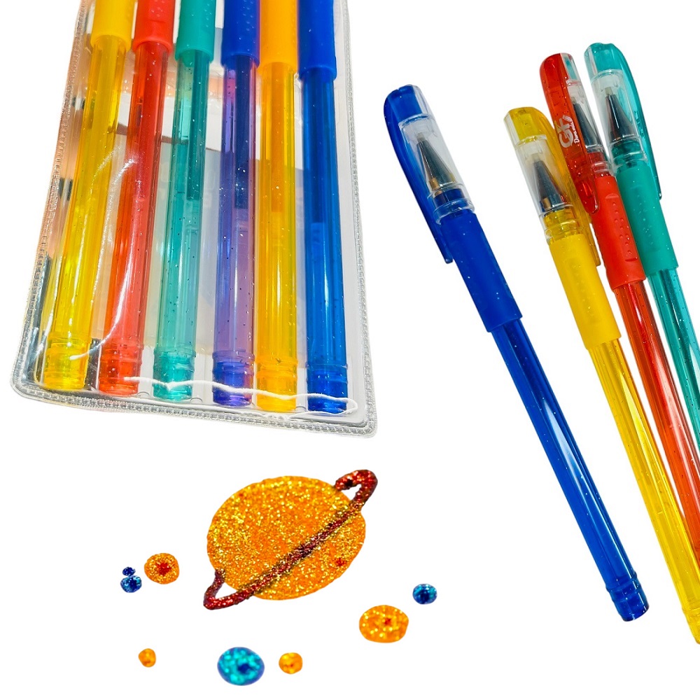SET DE 2 LAPICERO BOLÍGRAFO CON TINTA CON BRILLOS PAQUETE DE 6 UNID - 1