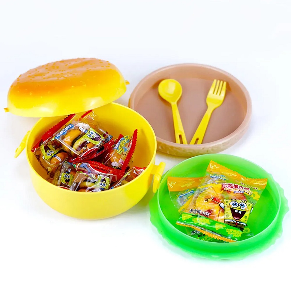 SET DE 2 LONCHERA EN FORMA DE HAMBURGUESA TÁPER FIAMBRERO - 1