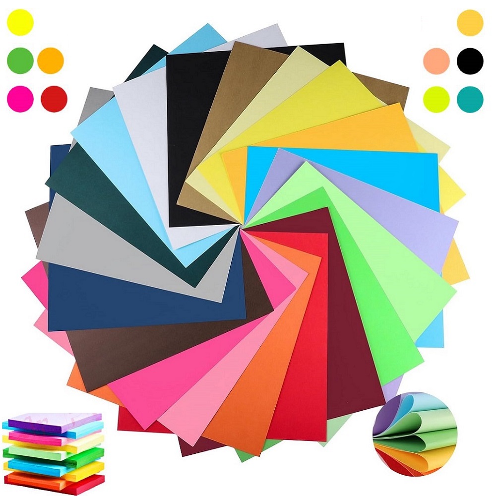 SET DE 4 HOJAS DE COLORES PAPEL BOND A4 PAQUETE DE 100 HOJAS - 1