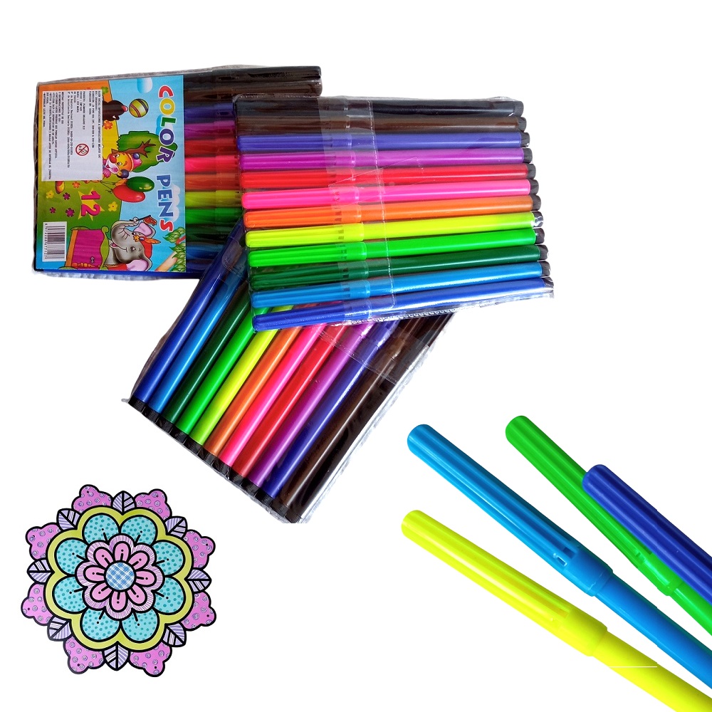 SET DE 8 CAJAS DE PLUMONES PUNTA PINCEL COLORIDOS - 1