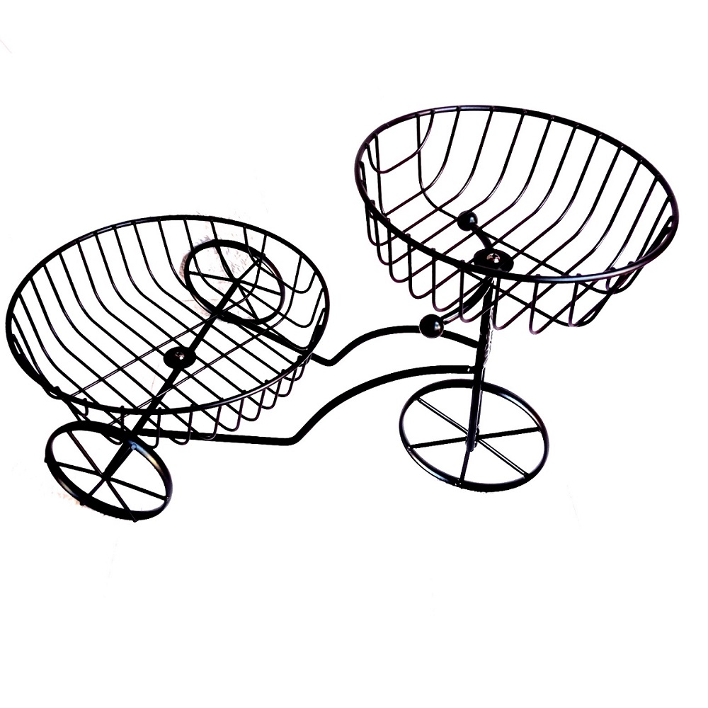 MACETERO CESTAS EN FORMA DE TRICICLO ORGANIZADOR ENCIMERA DECORATIVA - 5