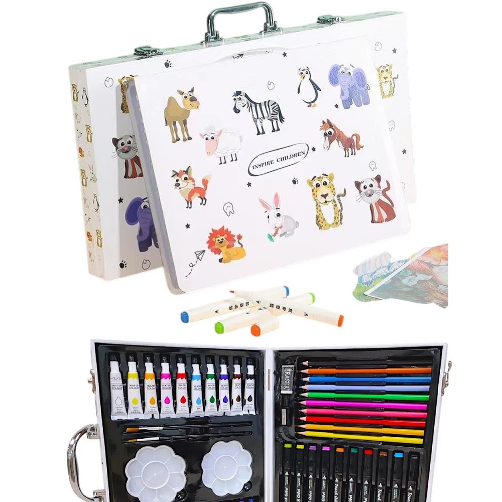 SET DE ARTE 48 PIEZAS MALETA CON PINTURAS Y ACUARELAS BLANCO - 2