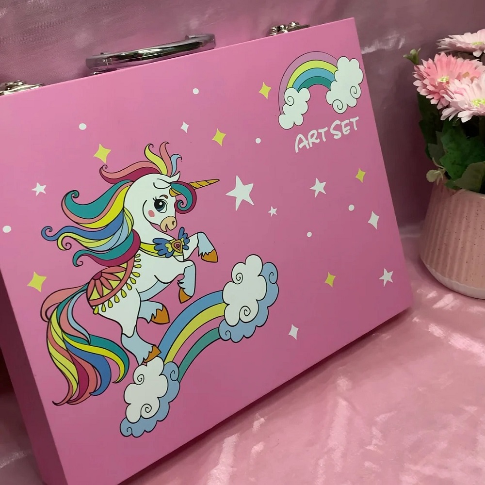 SET DE ARTE 48 PIEZAS MALETA CON PINTURAS Y ACUARELAS BLANCO - 2