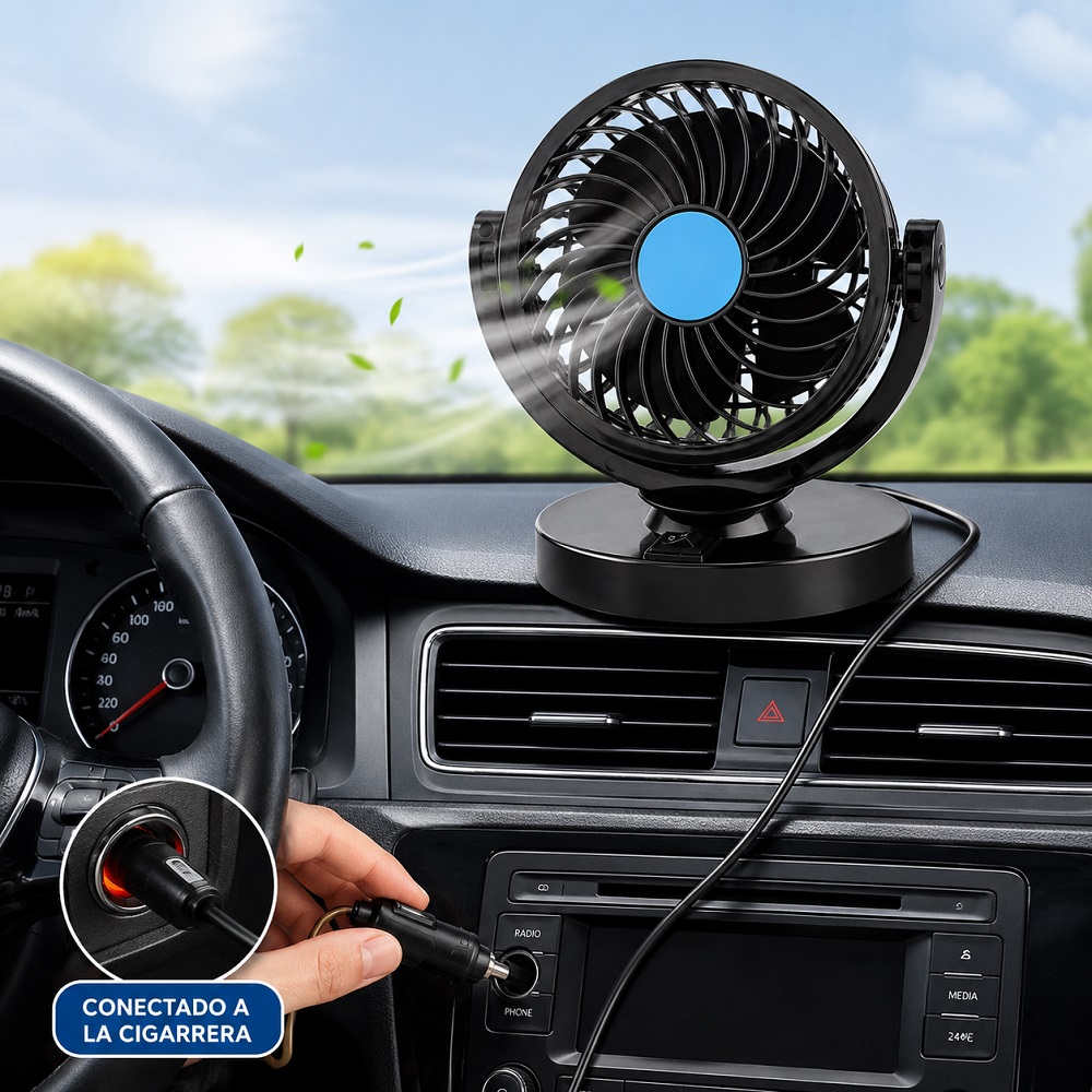 VENTILADOR PARA AUTO 12V VENTILADOR DE CARRO 1 CABEZA - 4