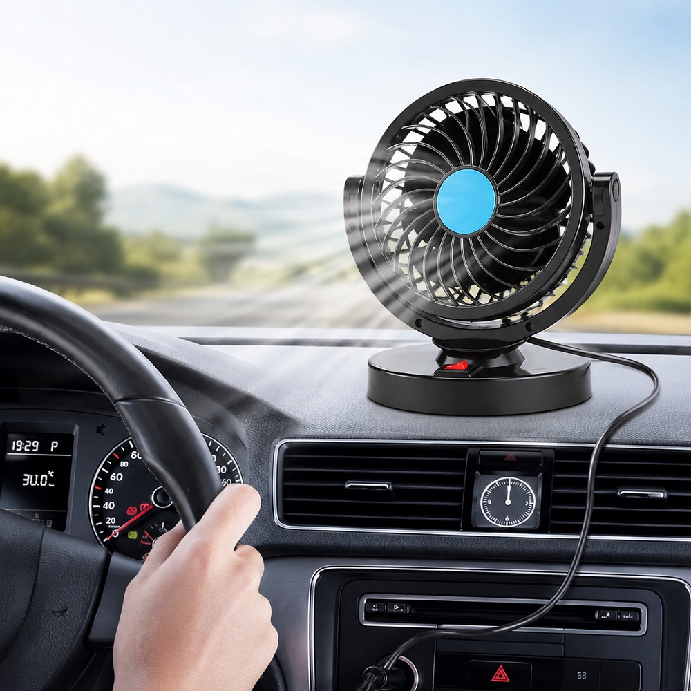 VENTILADOR PARA AUTO 12V VENTILADOR DE CARRO 1 CABEZA - 5
