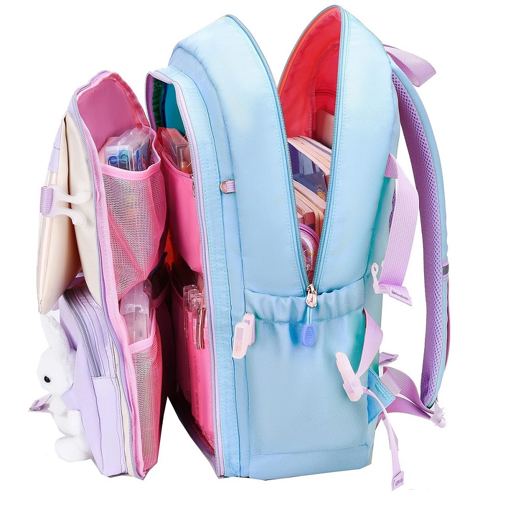 MOCHILA ESCOLAR KAWAII JUVENIL COREANA MEDD DUNNY CONEJO + LONCHERA - 3