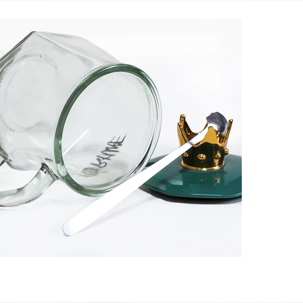 SET DE 3 TAZAS DE VIDRIO CON CUCHARA Y TAPA - 3