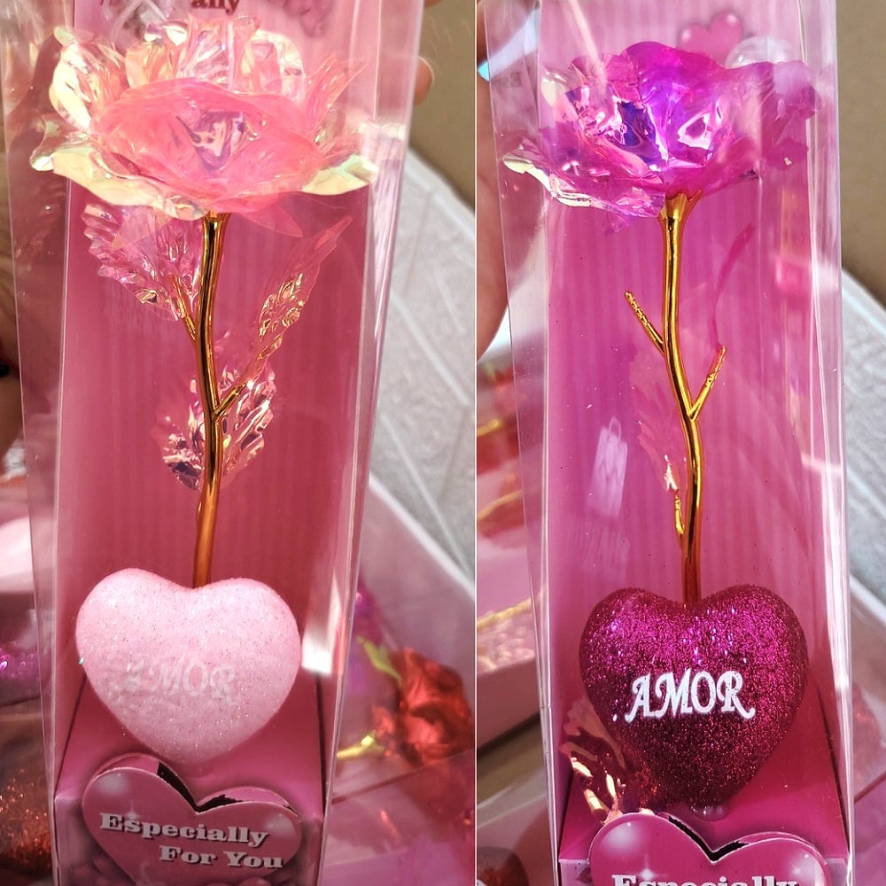 SET DE 2 ROSA DE LA ETERNIDAD CON LUCES PARA SU DÍA - 3