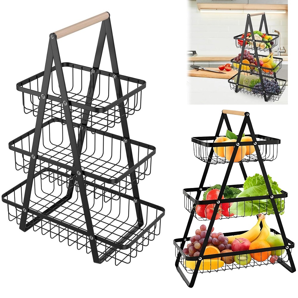 CESTA ORGANIZADOR DE FRUTAS O VERDURAS FRUTERO VERDULERO DE 2 NIVELES - 1