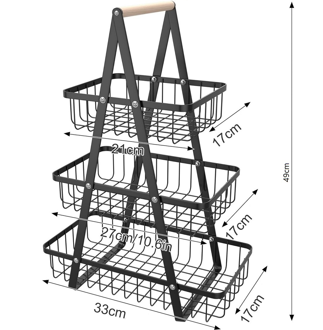 CESTA ORGANIZADOR DE FRUTAS O VERDURAS FRUTERO VERDULERO DE 2 NIVELES - 2