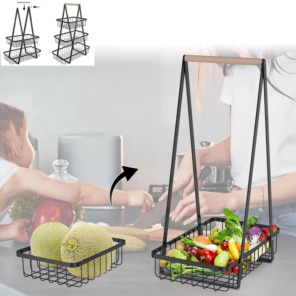 CESTA ORGANIZADOR DE FRUTAS O VERDURAS FRUTERO VERDULERO DE 2 NIVELES - 3