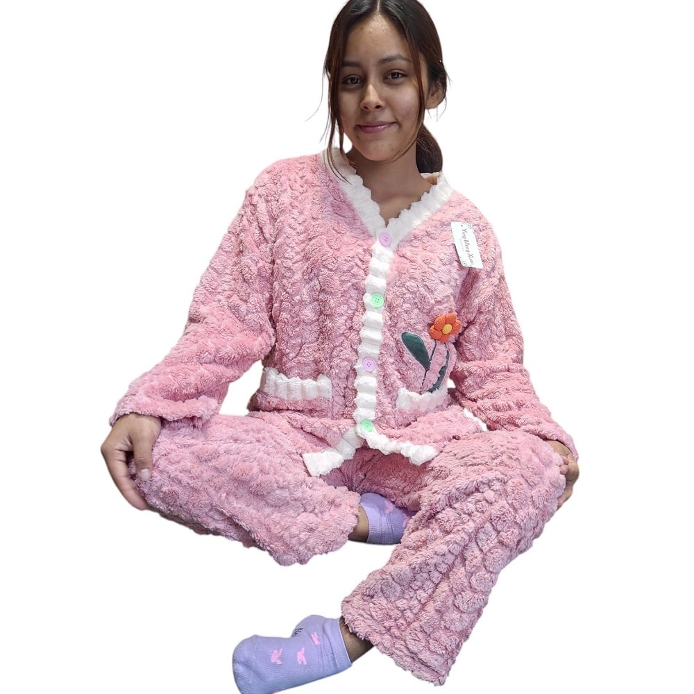 CONJUNTO PIJAMA CHAQUETA Y PANTALON PERLA TALLA M - 2