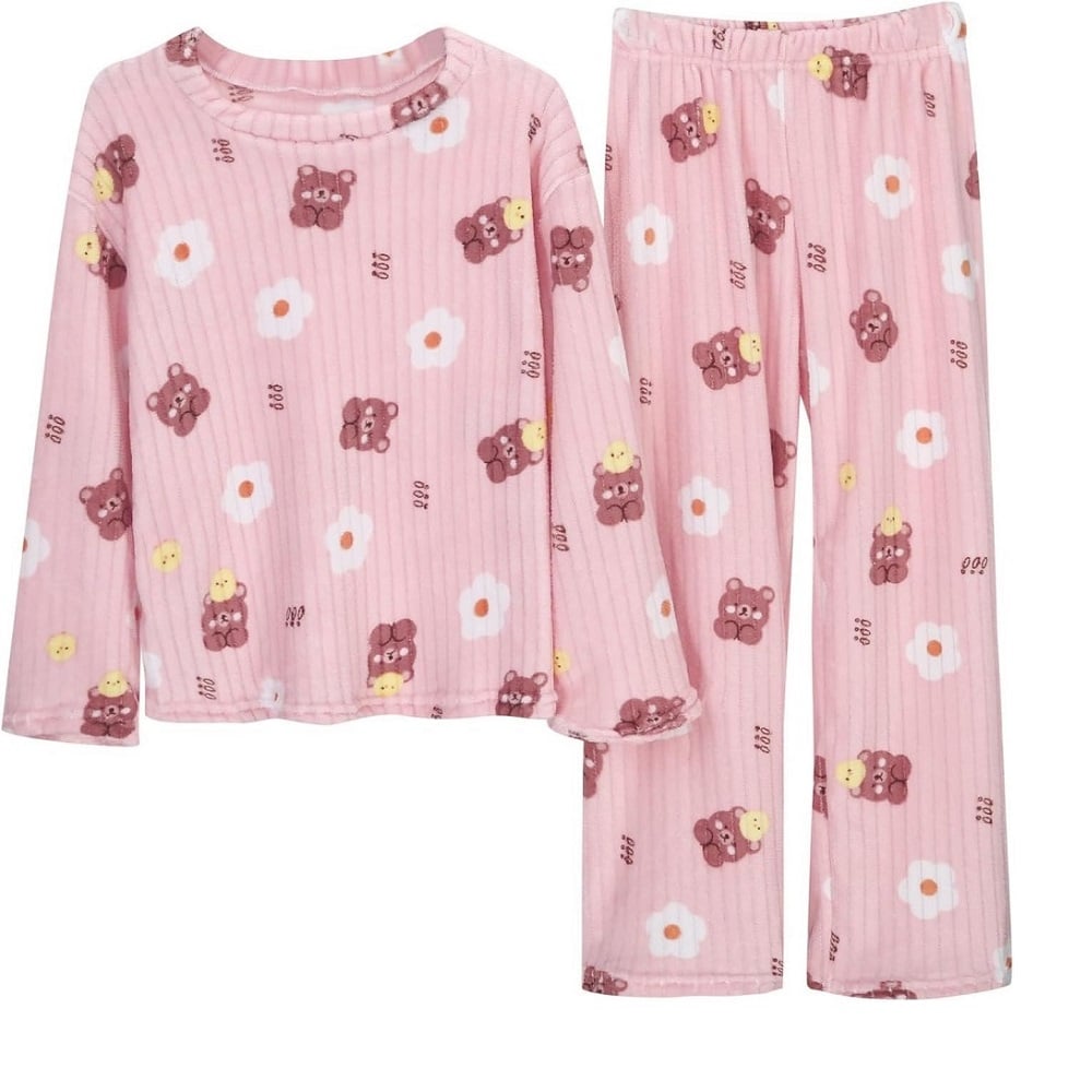 CONJUNTO PIJAMA PANTALON Y CHOMPA POLAR CALENTADOR 2 PIEZAS CELESTE - 3