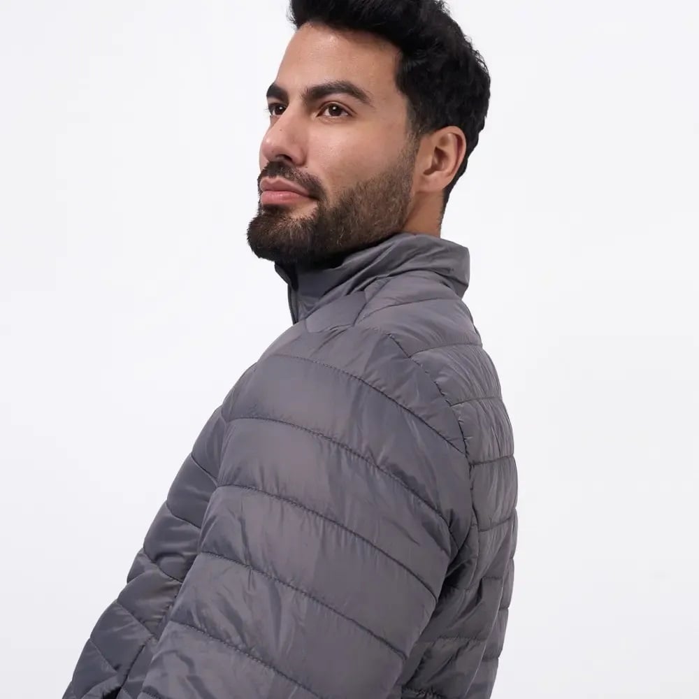 CASACA ACOLCHADA CASUAL PARA HOMBRE ABRIGO LIVIANO AZUL TALLA L - 2