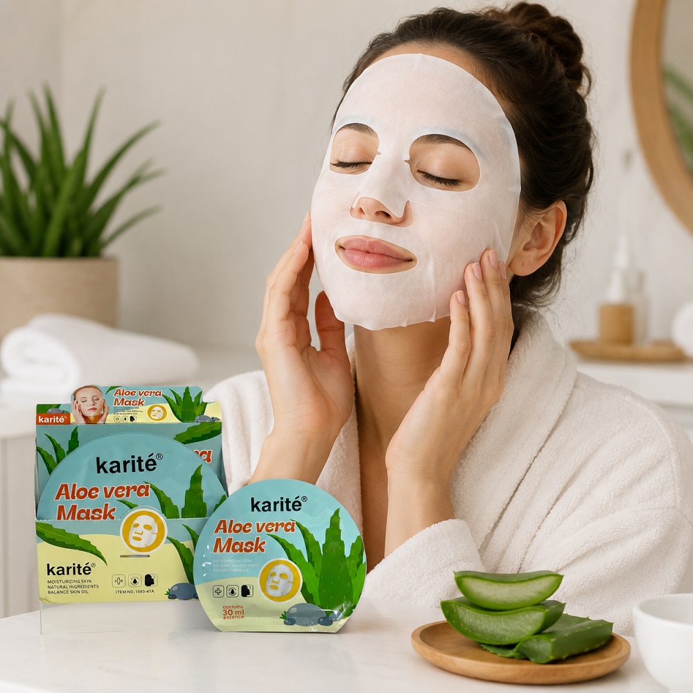 MASCARILLA FACIAL ALOE VERA KARITÉ NATURAL 5UNID - 1