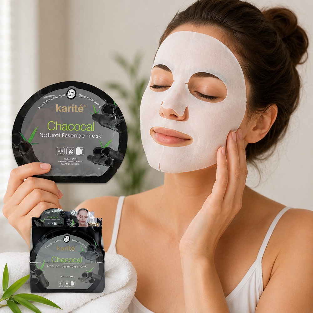 MASCARILLA FACIAL DE CARBÓN ACTIVADO KARITÉ NATURAL 5UNID - 1