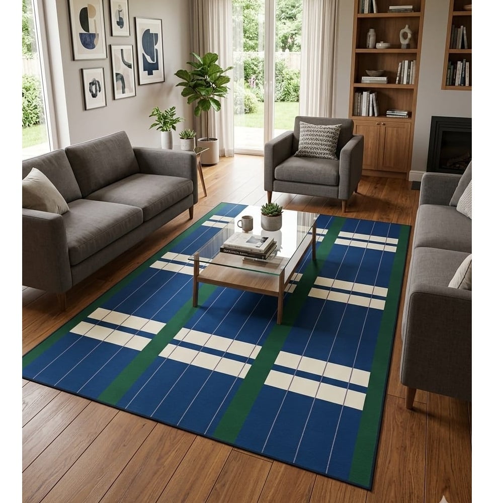 ALFOMBRA RECTANGULAR PARA SALA DE 240CM X 160CM AZUL - 1