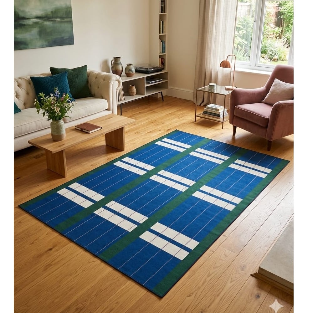 ALFOMBRA RECTANGULAR PARA SALA DE 240CM X 160CM AZUL - 2