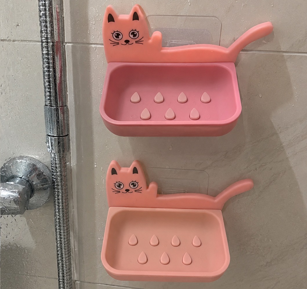 SET DE 4 JABONERA PORTA JABON ADHESIVO DE PARED OSCUROS - 2